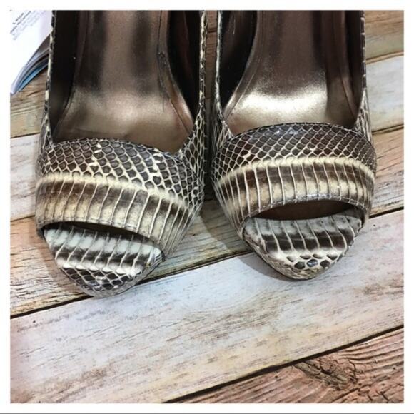 Aldo Snake Reptile Peep Toe Heels - Size 39 (8.5) - Picture 4 of 8